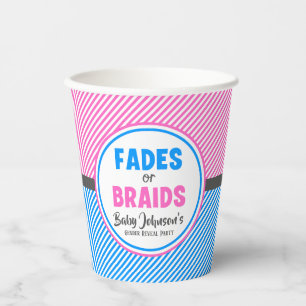 Baby Gender Reveal - Fades or Braids Paper Cups