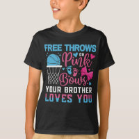 Baby Gender Reveal Free Throws Pink Bows Brother