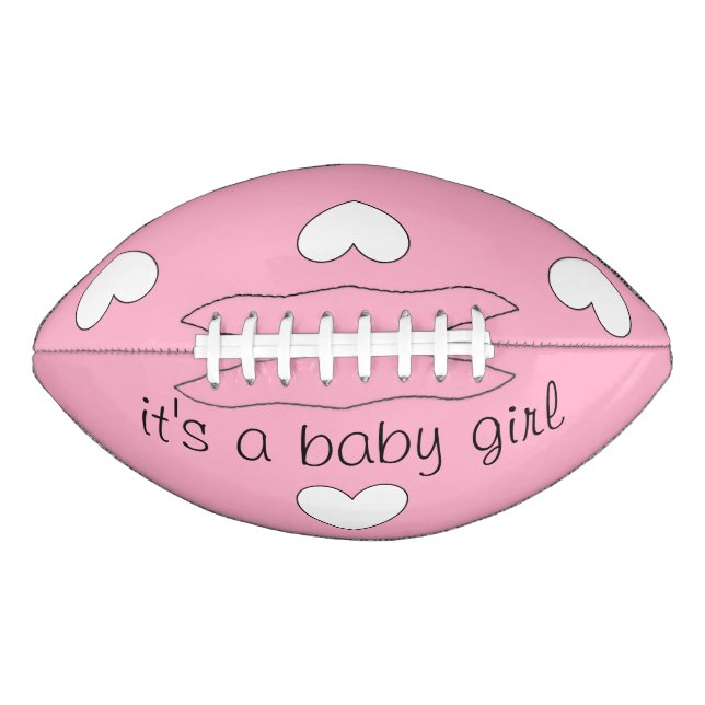 baby gender reveal (girl) football by dalDesignNZ American Football (Front)