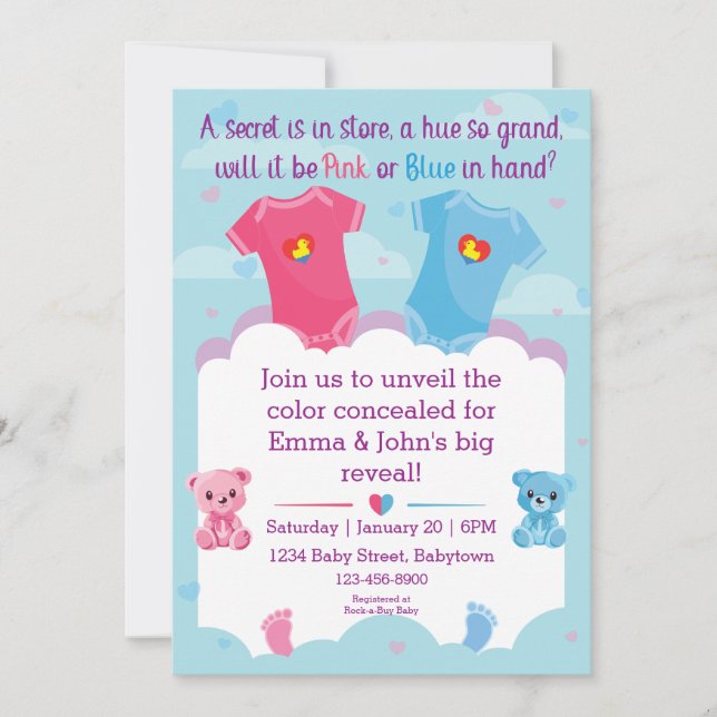 Baby Gender Reveal Invitation (Front)