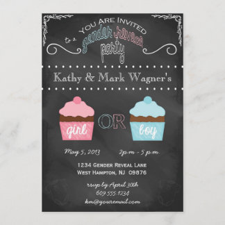 Baby Gender Reveal Invitation in Chalkboard