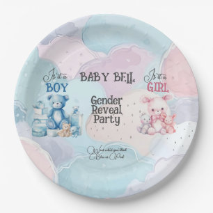 Baby Gender Reveal Invitation Paper Plate