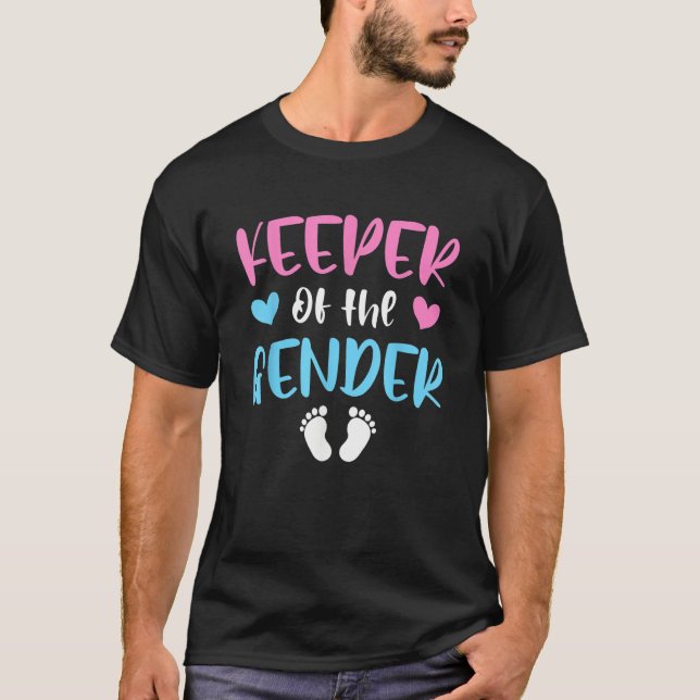 Baby Gender Reveal Keeper Of Gender Cute T-Shirt (Front)