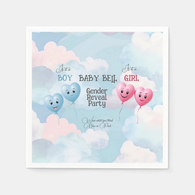 Baby Gender Reveal  Napkin (Front)