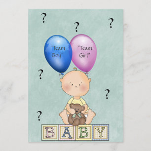 Baby Gender Reveal Party  Invitation