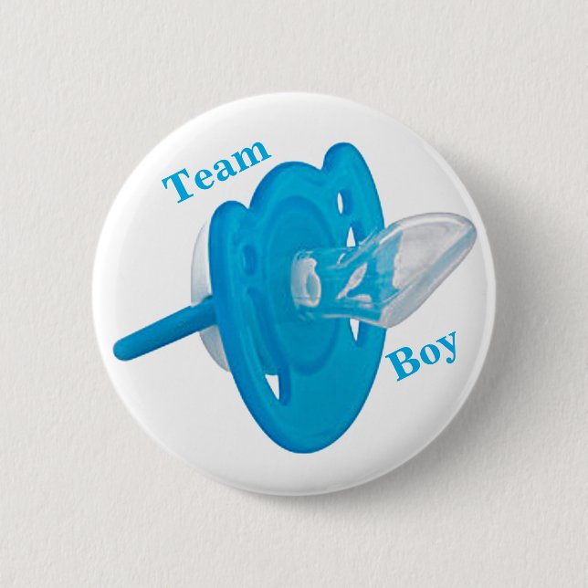 Baby Gender Reveal Party - Team Boy Blue Button (Front)