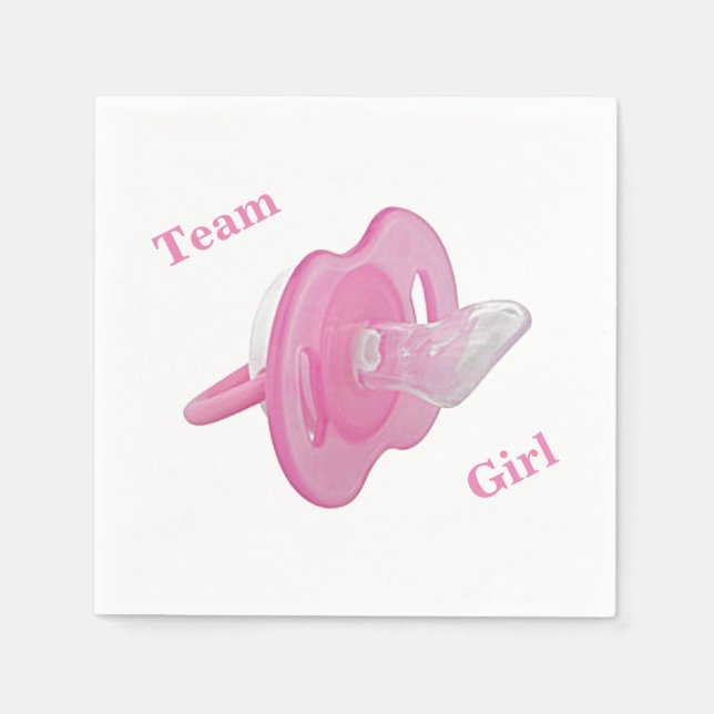 Baby Gender Reveal Party - Team Girl Paper Napkin (Front)