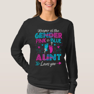 Baby Gender Reveal Shower Pink Or Blue Aunt Loves T-Shirt