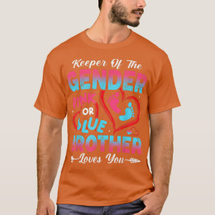 Baby Gender Reveal Shower Pink Or Blue Brother Lov T-Shirt