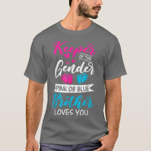 Baby Gender Reveal Shower Pink Or Blue Brother Lov T-Shirt