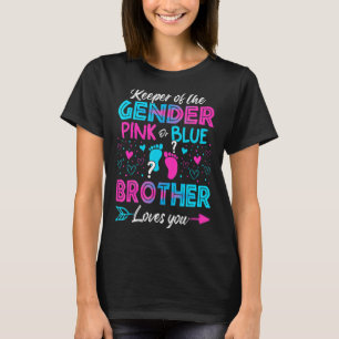 Baby Gender Reveal Shower Pink Or Blue Brother Lov T-Shirt