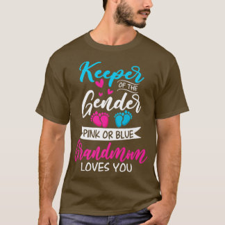 Baby Gender Reveal Shower Pink Or Blue Grandmom Lo T-Shirt