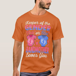 Baby Gender Reveal Shower Pink Or Blue Grandmother T-Shirt