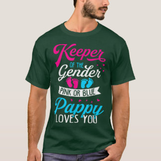 Baby Gender Reveal Shower Pink Or Blue Pappy Loves T-Shirt