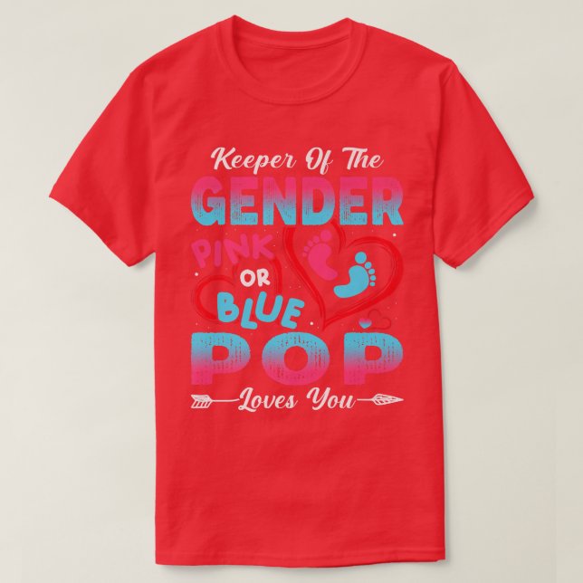 Baby Gender Reveal Shower Pink Or Blue Pop Loves Y T-Shirt (Design Front)