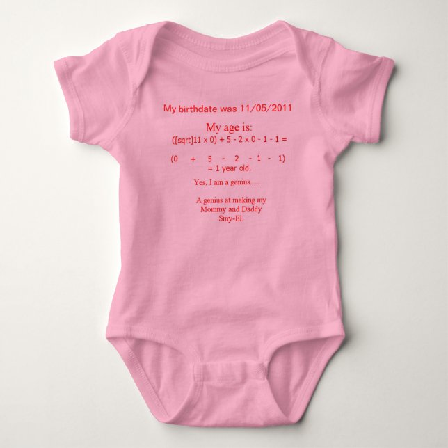 BABY GENIUS ONESY BODYSUIT (Front)
