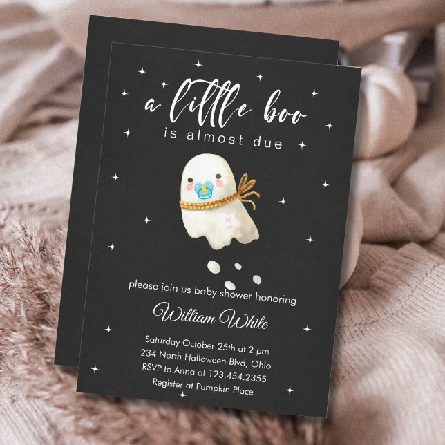 Baby Ghost Baby Shower Little Boo Invitation (Baby Ghost Baby Shower Little Boo Invitation)