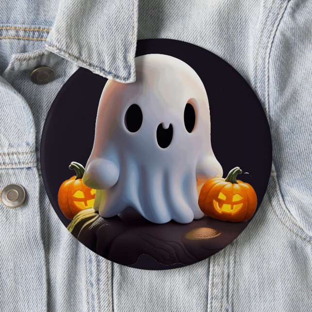 Baby Ghost Creepy Cute Halloween Character 6 Cm Round Badge (In Situ)