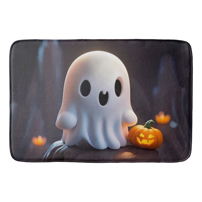 Baby Ghost Creepy Cute Halloween Character Bath Mat (Front)
