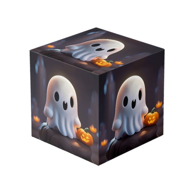 Baby Ghost Creepy Cute Halloween Character Cube (Front Angled)