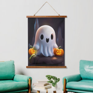 Baby Ghost Creepy Cute Halloween Character Hanging Tapestry