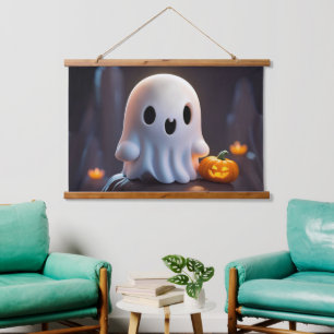 Baby Ghost Creepy Cute Halloween Character Hanging Tapestry