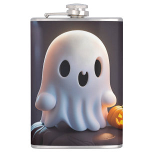 Baby Ghost Creepy Cute Halloween Character Hip Flask