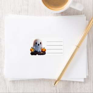 Baby Ghost Creepy Cute Halloween Character Label