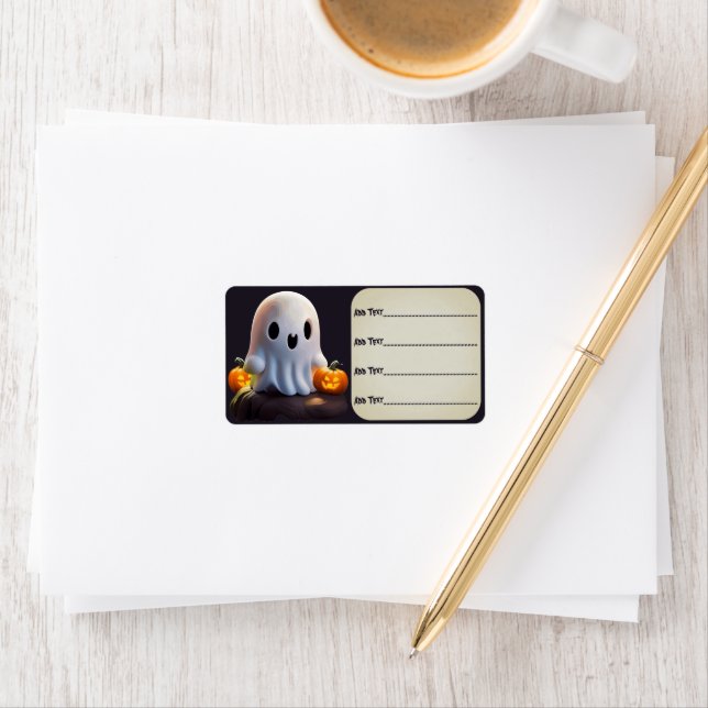 Baby Ghost Creepy Cute Halloween Character Label (Insitu)