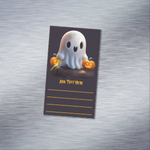 Baby Ghost Creepy Cute Halloween Character Magnetic Business Card