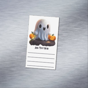 Baby Ghost Creepy Cute Halloween Character Magnetic Business Card