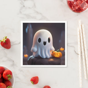 Baby Ghost Creepy Cute Halloween Character Napkin
