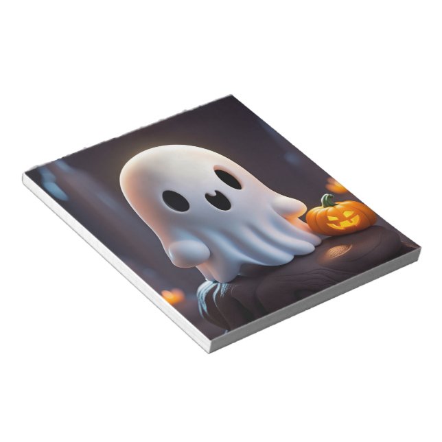 Baby Ghost Creepy Cute Halloween Character Notepad (Angled)
