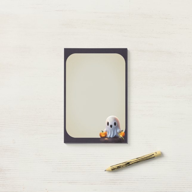 Baby Ghost Creepy Cute Halloween Character Post-it Notes (On Desk)