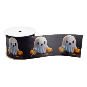 Baby Ghost Creepy Cute Halloween Character Satin Ribbon