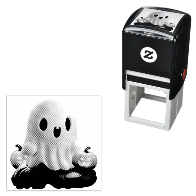 Baby Ghost Creepy Cute Halloween Character Self-inking Stamp (In Situ)