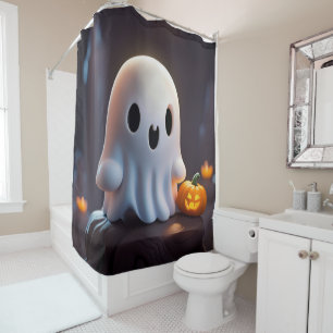 Baby Ghost Creepy Cute Halloween Character Shower Curtain