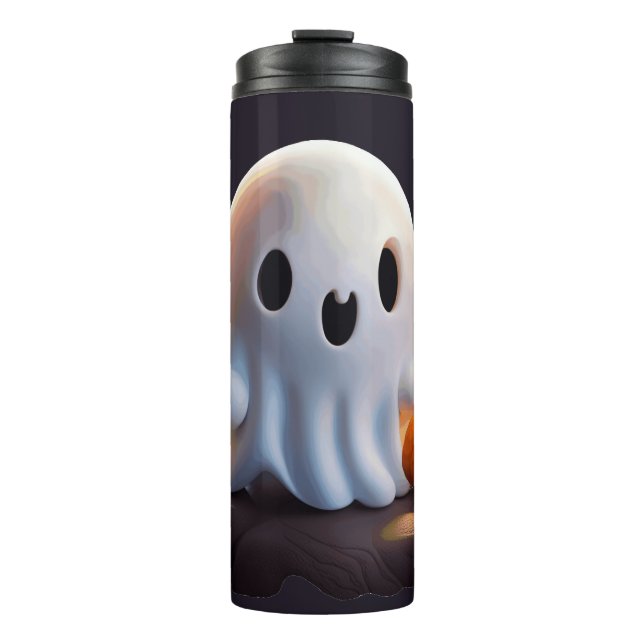 Baby Ghost Creepy Cute Halloween Character Thermal Tumbler (Front)