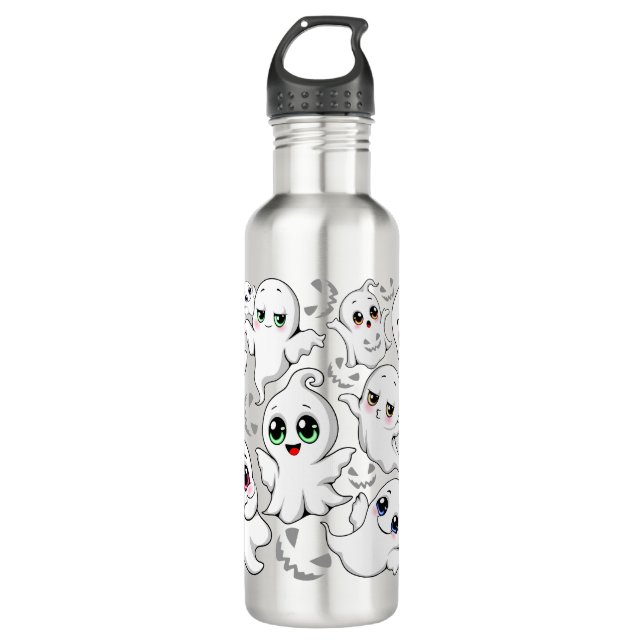 Baby Ghosts Spooky Cute Halloween Mood 710 Ml Water Bottle (Front)