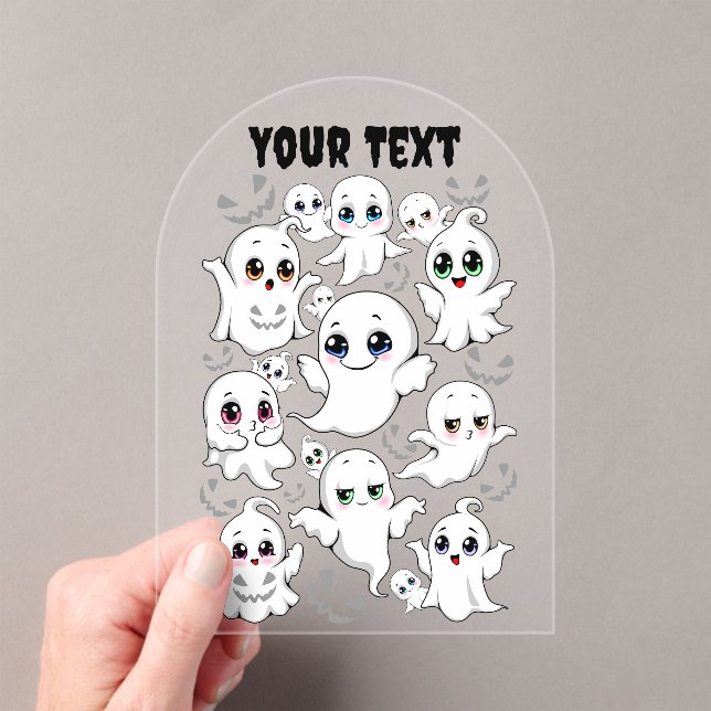 Baby Ghosts Spooky Cute Halloween Mood Acrylic Invitations (Insitu (Handheld))