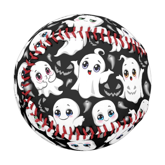 Baby Ghosts Spooky Cute Halloween Mood Baseball (Front Left)