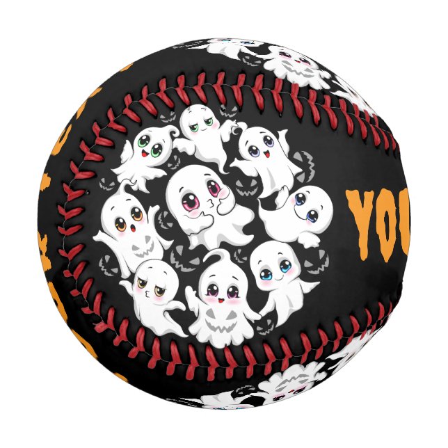 Baby Ghosts Spooky Cute Halloween Mood Baseball (Front Left)