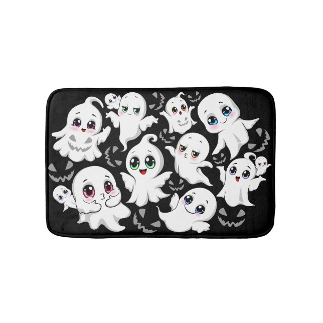 Baby Ghosts Spooky Cute Halloween Mood Bath Mat (Front)