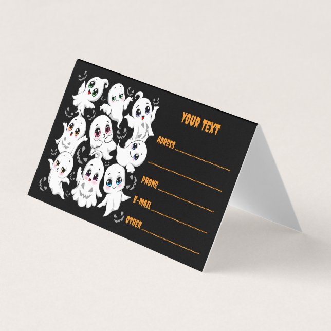 Baby Ghosts Spooky Cute Halloween Mood Business Card (Front)