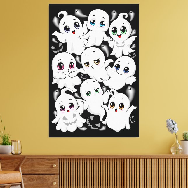 Baby Ghosts Spooky Cute Halloween Mood Canvas Print (Insitu(LivingRoom))