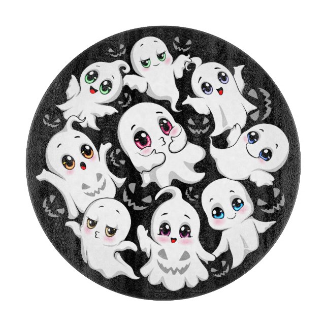 Baby Ghosts Spooky Cute Halloween Mood Cutting Board (Front)