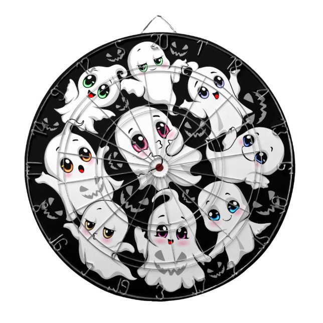Baby Ghosts Spooky Cute Halloween Mood Dartboard (Front)