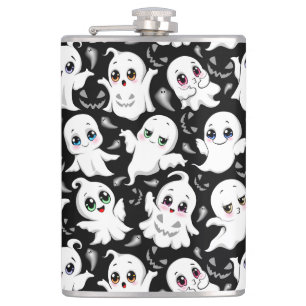 Baby Ghosts Spooky Cute Halloween Mood Hip Flask