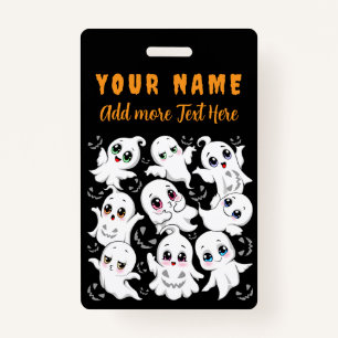 Baby Ghosts Spooky Cute Halloween Mood ID Badge