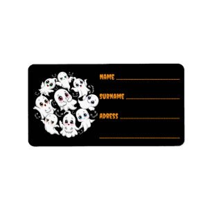 Baby Ghosts Spooky Cute Halloween Mood Label